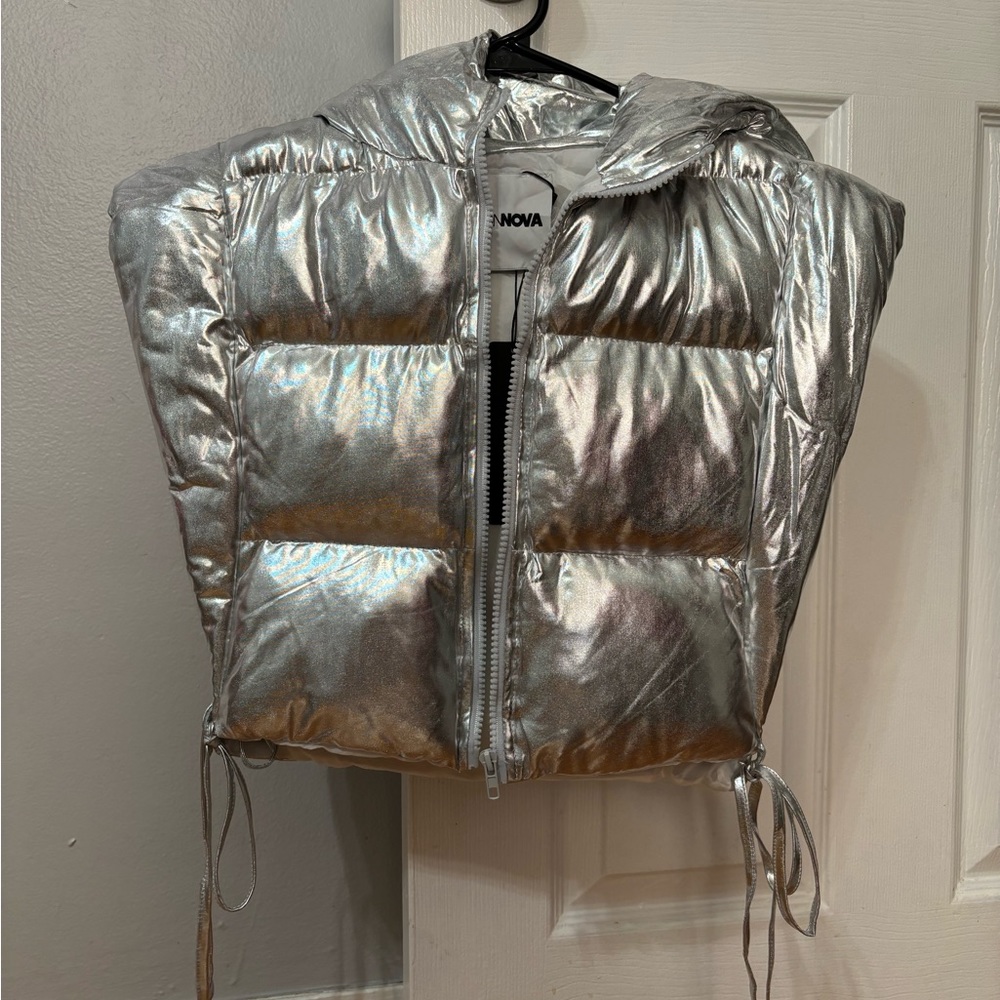 Silver Fashion Nova Puffer Vest